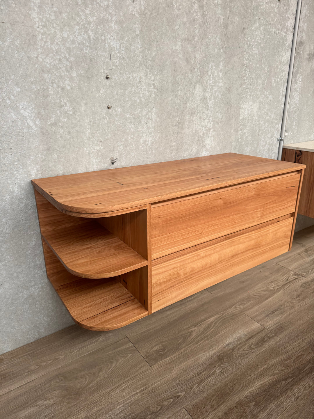 1200mm Curve Vanity Timber Top
